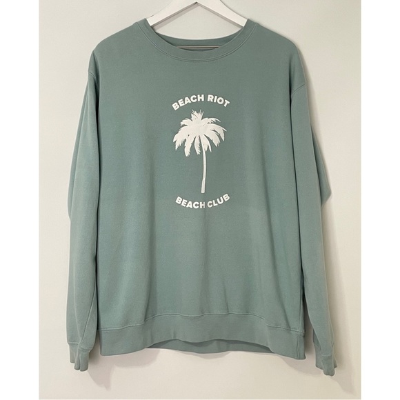 Beach Riot Beach Club Palm Tree Pullover Sweatshirt Size Medium - Picture 2 of 5